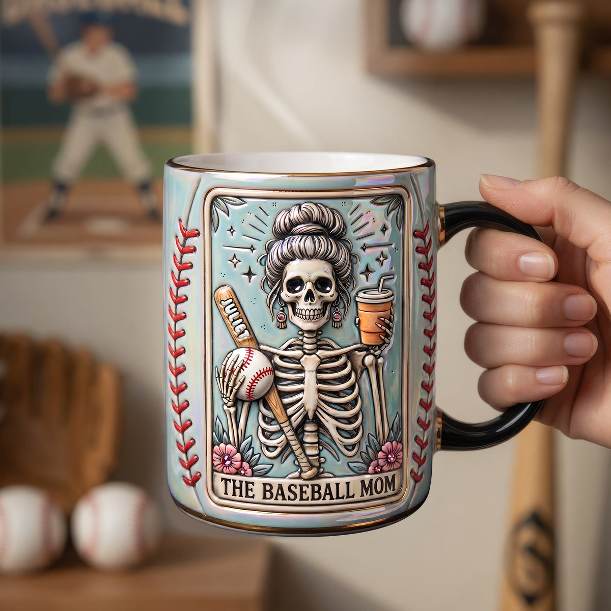 Fun Waiting Baseball Mom Tarot Card Magic Mug - Personalized Gifts For Baseball Mom 02qhdh200426