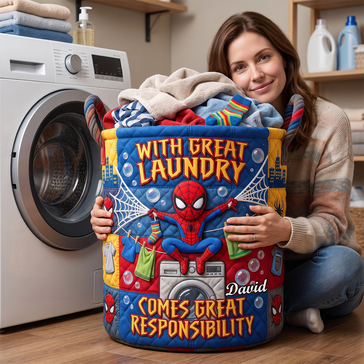 Laundry Time - Personalized Gifts Quilted Laundry Basket 07TYDH090726