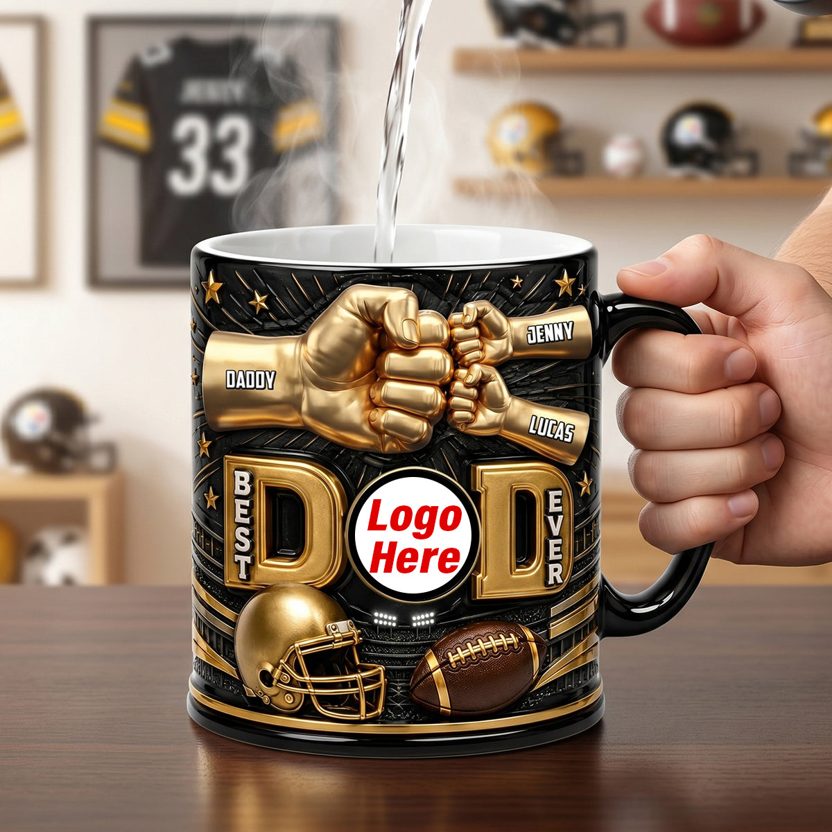 Best American Football Dad Magic Coffee Mug - Personalized Gifts For Dad 02natn190526