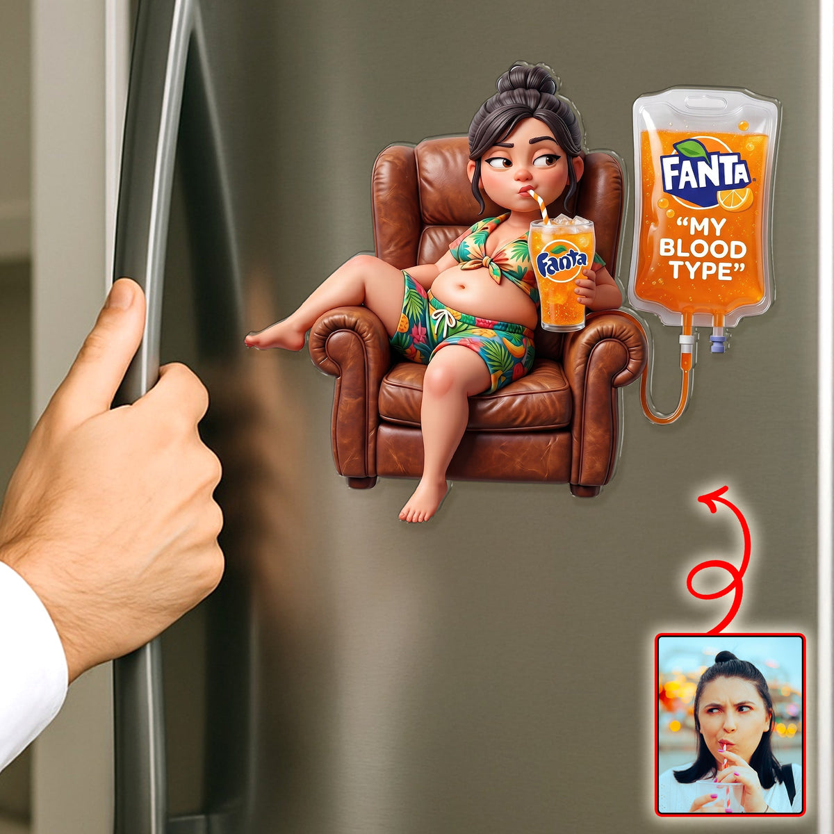 Chill Time Anti-Collision Acrylic Fridge Magnet Custom Photo Gifts For Drink Lover 01PAQN260626