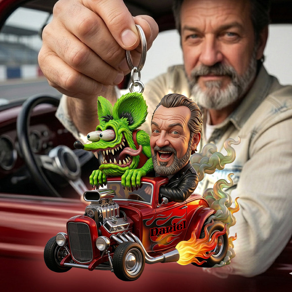 Speed Monster Keychain - Custom Photo Gifts For Hot Rod Lover 02PALU260326