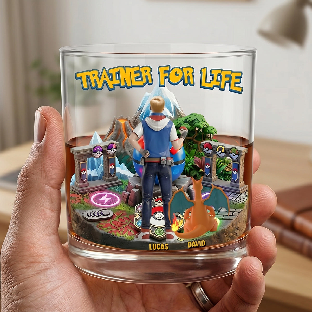 Champion Trainer Round Glass - Personalized Gifts For Anime Lovers 01OHTN090626