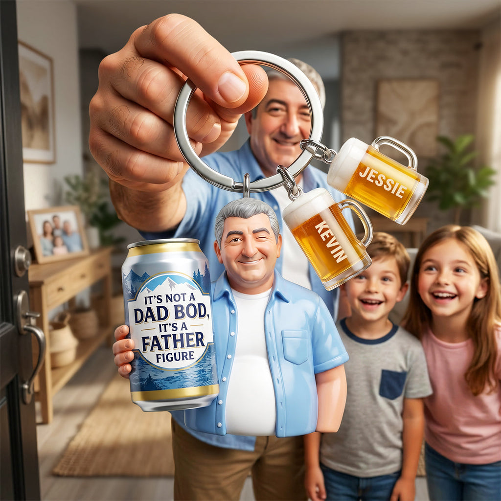 Dad Beer Acrylic Tag Keychain - Custom Photo Gifts For Dads 02nata080526