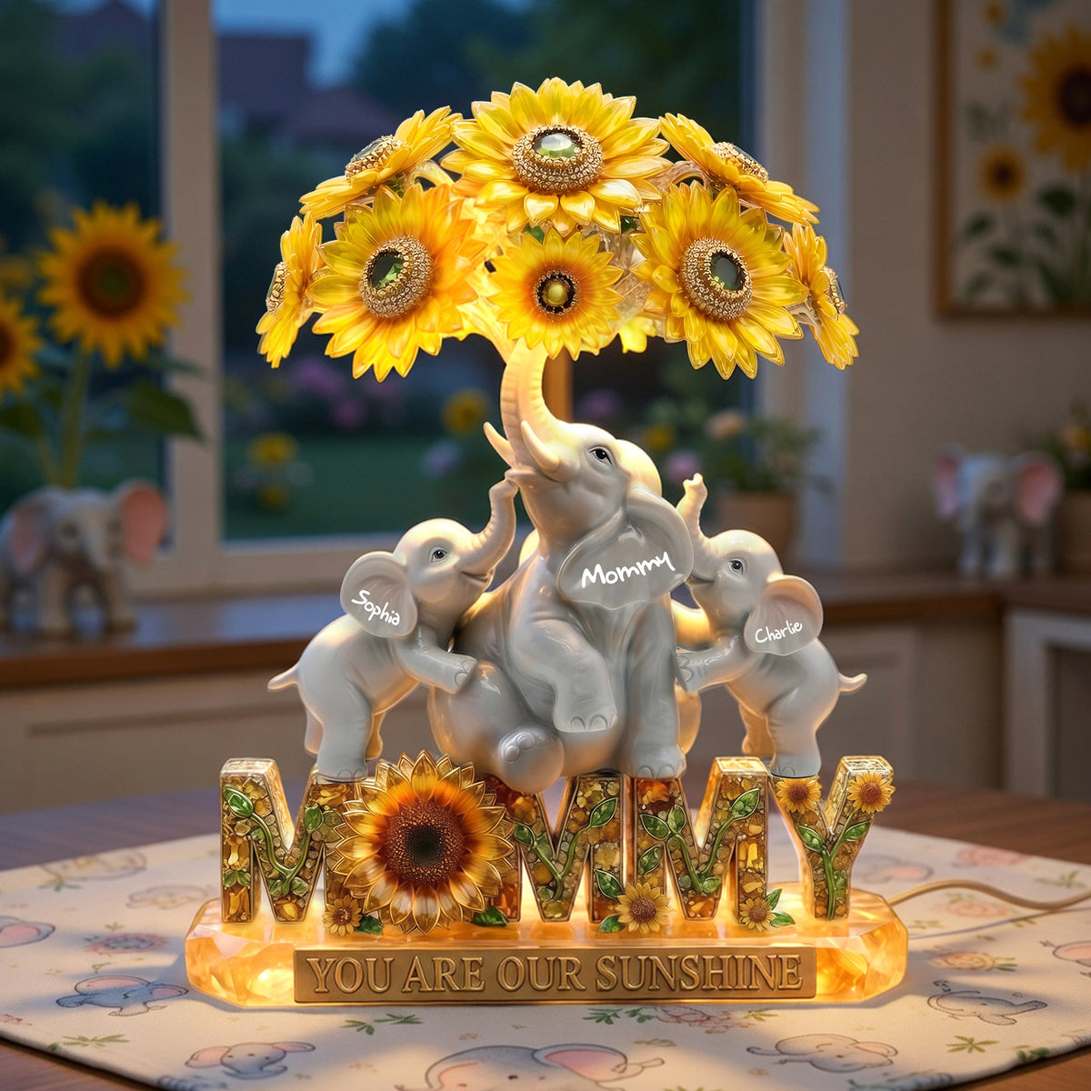 Sunshine Elephant Mom Light Box - Personalized Gift For Moms 03TYLU130426