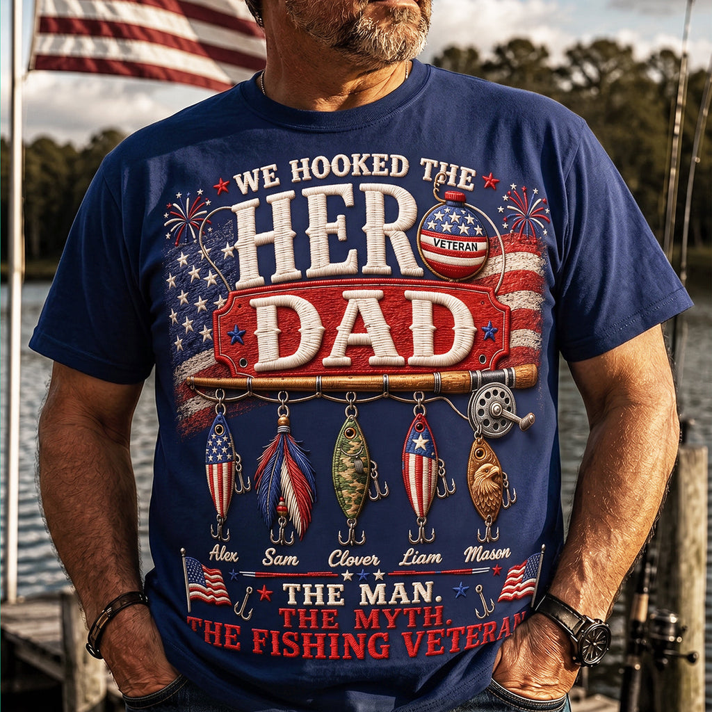 Hero Fishing Military Dad Shirt - Personalized Gifts For Father's Day Shirt 02PATA280526