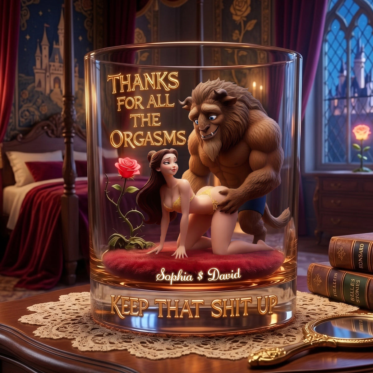 Fairytale Couple Personalized Glass For Couples 121hulu080626