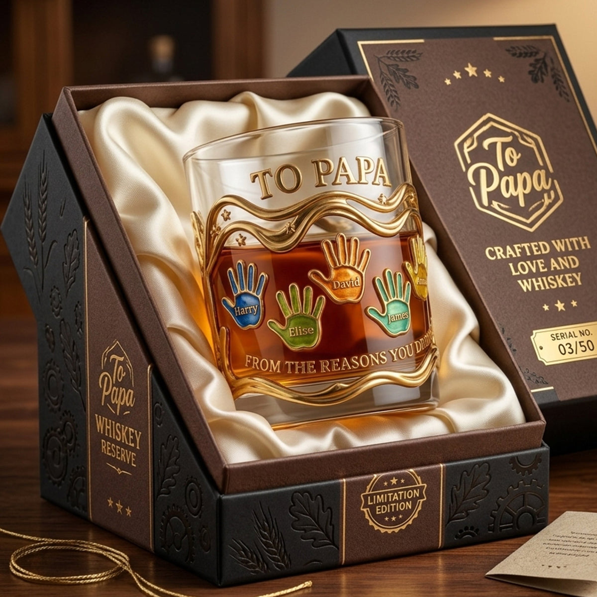 Papa’s Pride Glass Mug Personalized Father's Day Gifts 04PALU060426