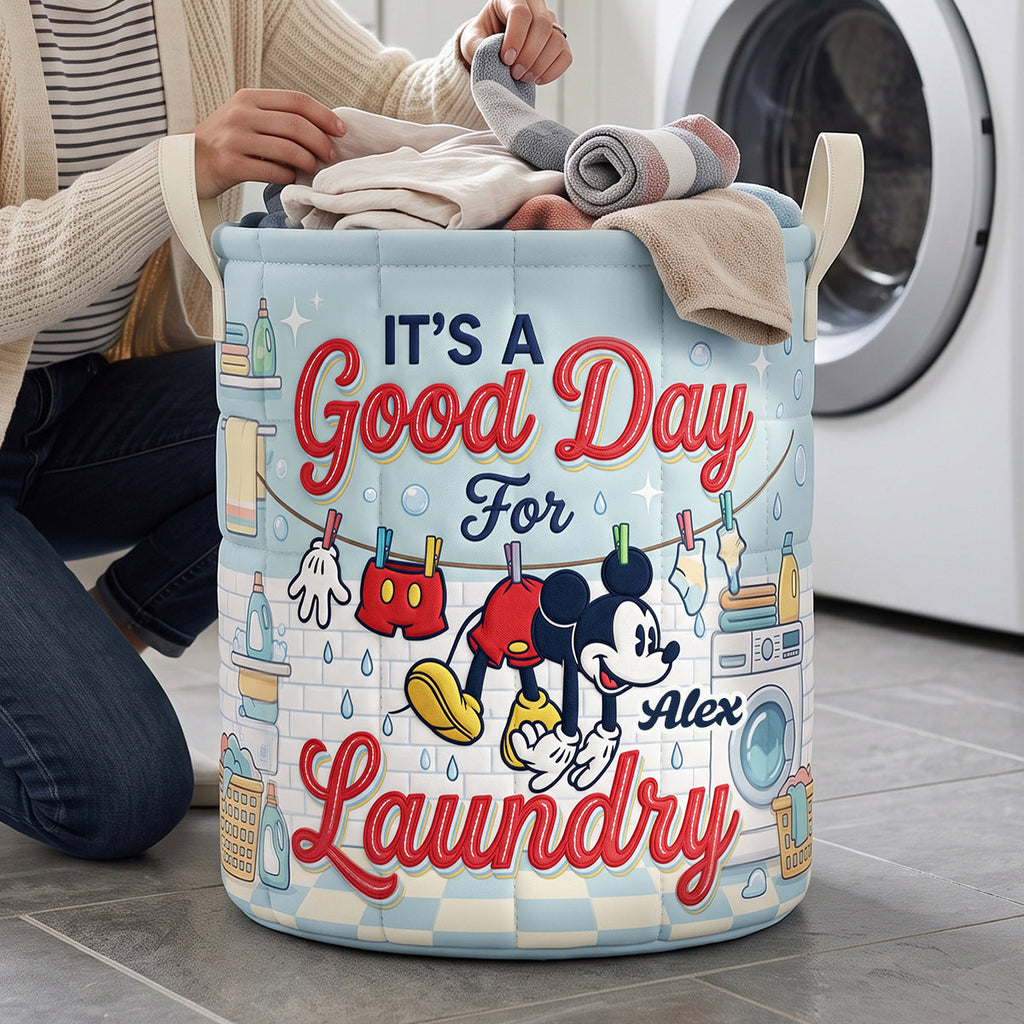 Is It A Good Day For Laundry Quilted Laundry Basket - Personalized Gifts 01natn110726