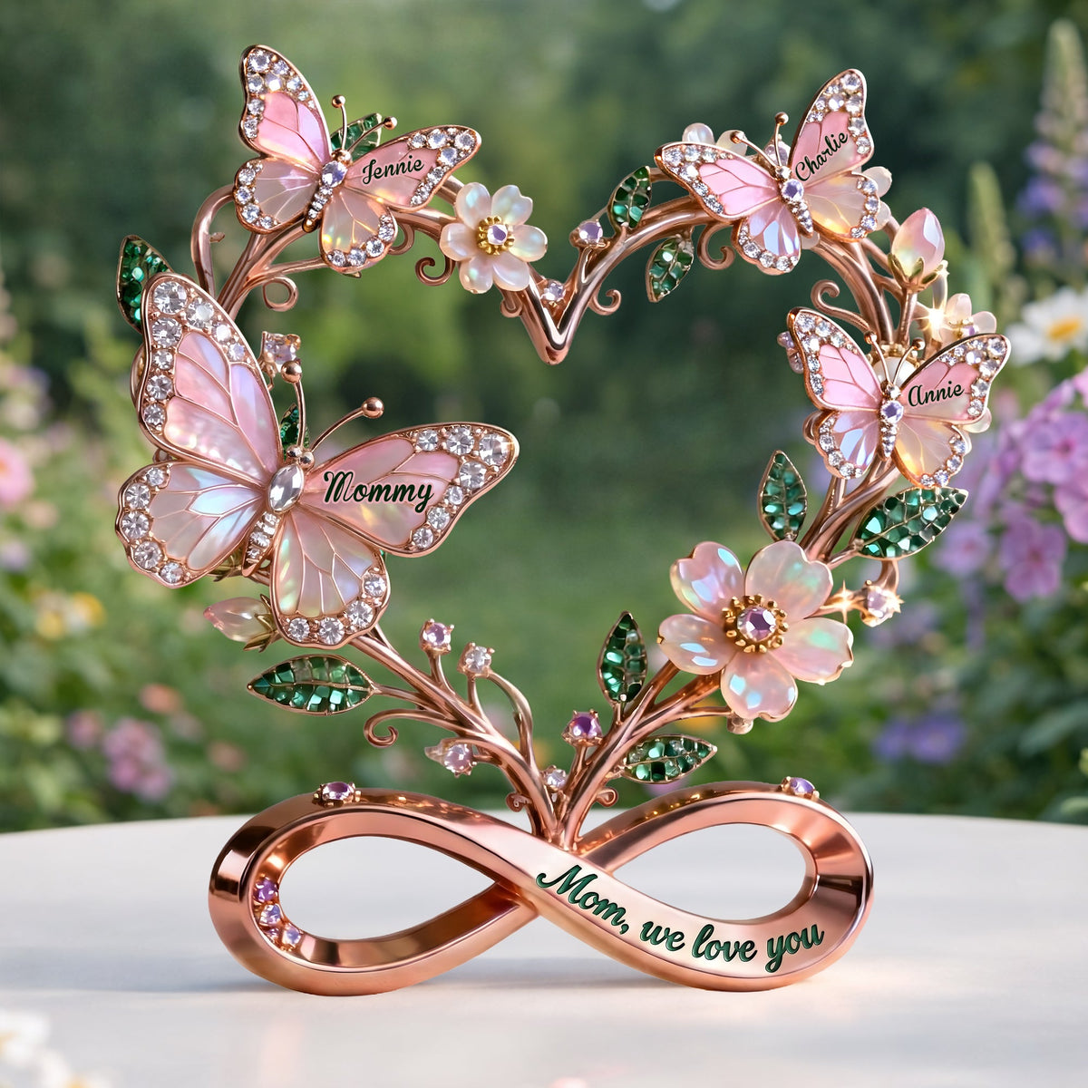 Stunning Butterflies On Mom Heart Acrylic Plaque, Personalized Gifts For Mom & Grandma 05qhlu060326