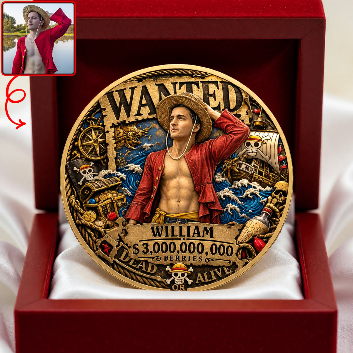 Custom Photo Printed Metal Coin - Personalized Gifts For Anime Lovers 04toqn120626