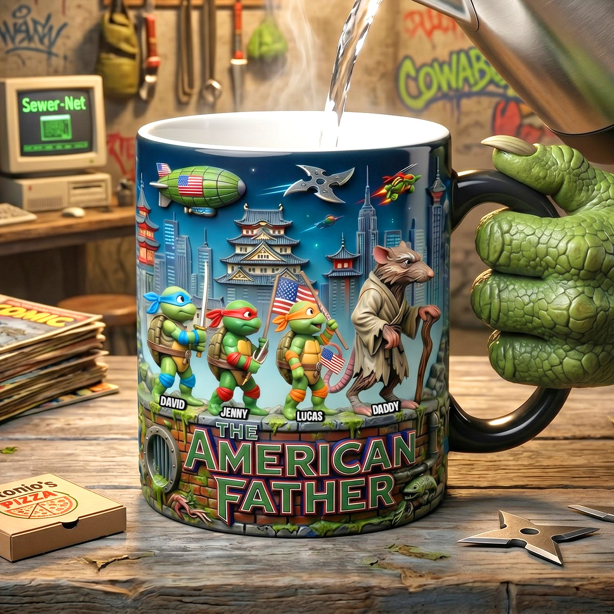 American Tactical Dad Squad Magic Mug, Personalized Gifts For Dads 04qhtn180526