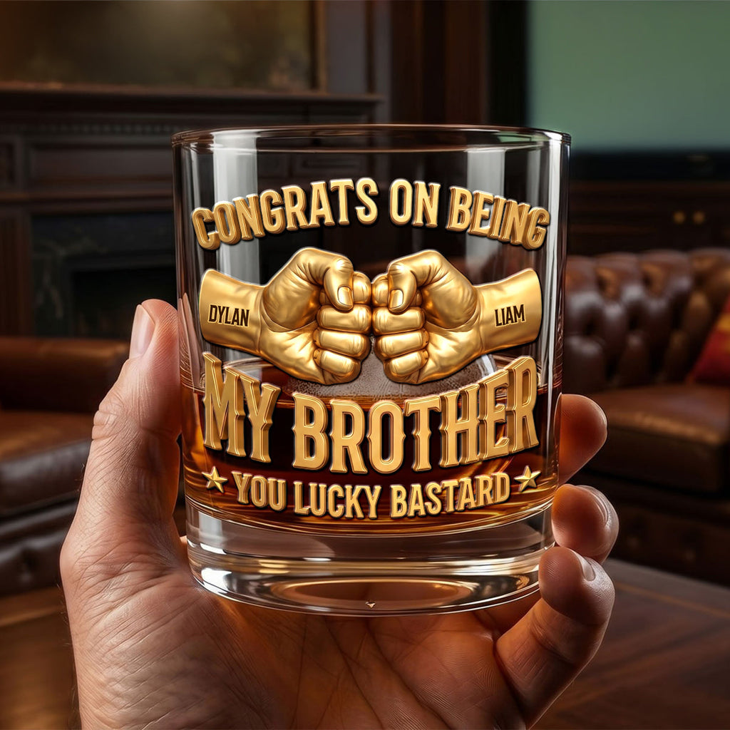Brotherhood Fist Bump Round Glass Personalized Gifts For Brother 02HUDH040626