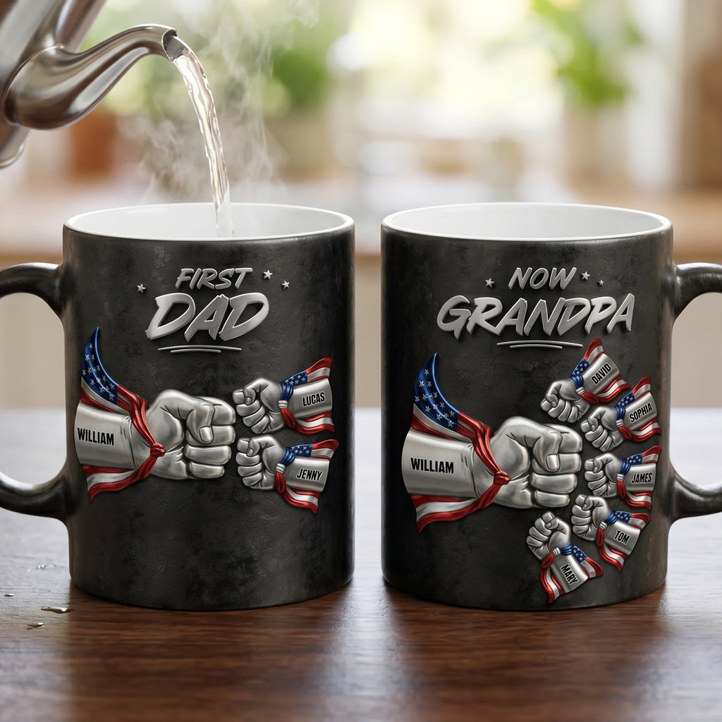 Grandpa Patriotic Team Magic Mug, Personalized Gifts For Promoted Grandfather 05qhtn200526
