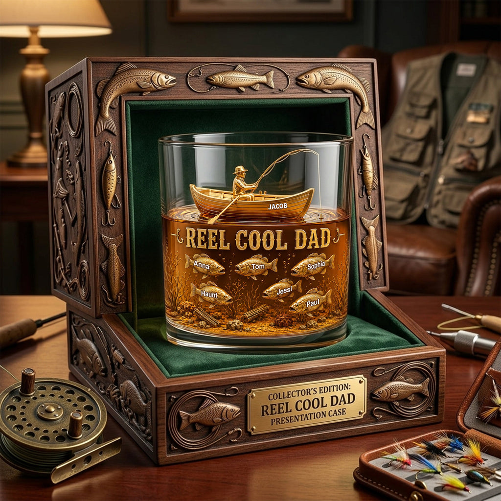 Fishing Cool Dad Round Glass Personalized Gifts For Dad 01NALU230526