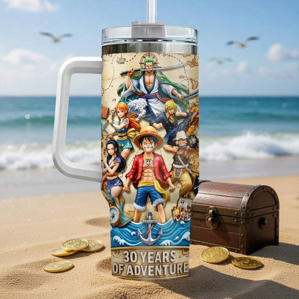 30 Years Of Adventure Tumbler With Handle - Personalized Gifts For Anime Lover 01toqn160626