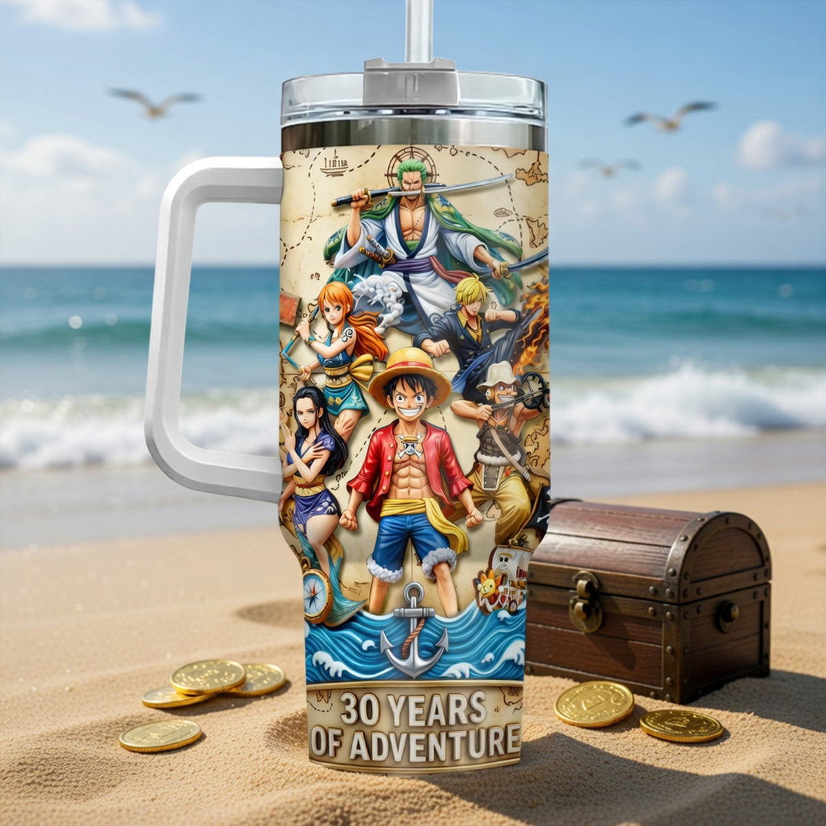30 Years Of Adventure Tumbler With Handle - Personalized Gifts For Anime Lover 01toqn160626