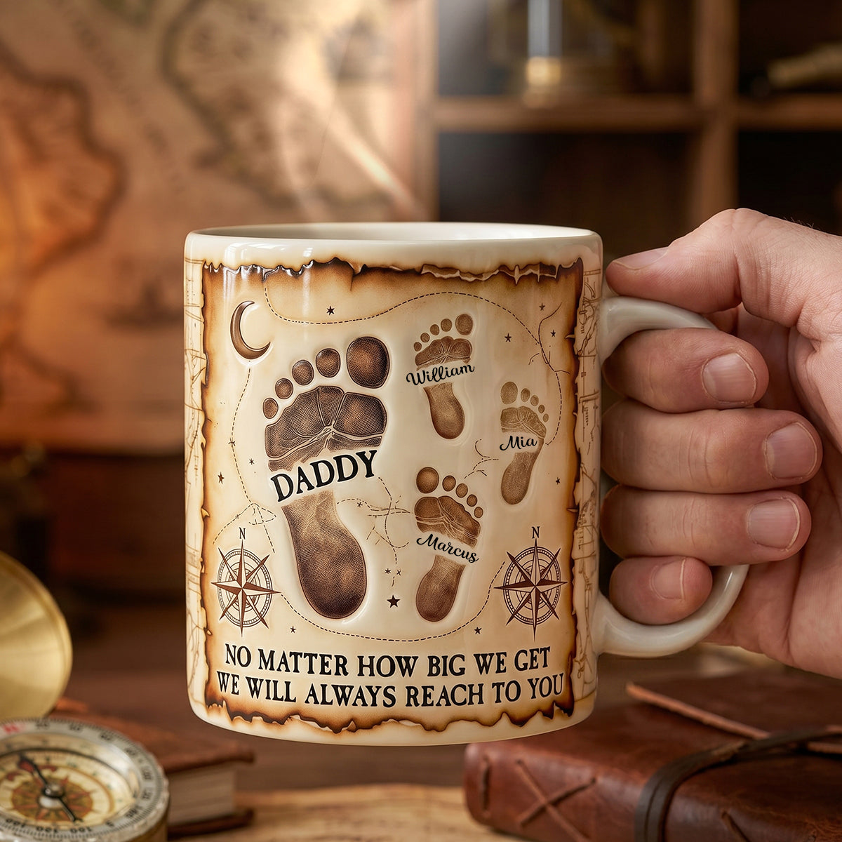 Dad Footprint Coffee Mug - Personalized Gifts For Dad 03TODH210526