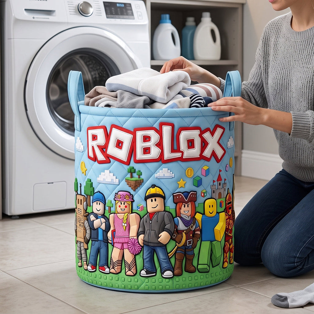 Block World Laundry Basket - Personalized Gifts 01natn140726