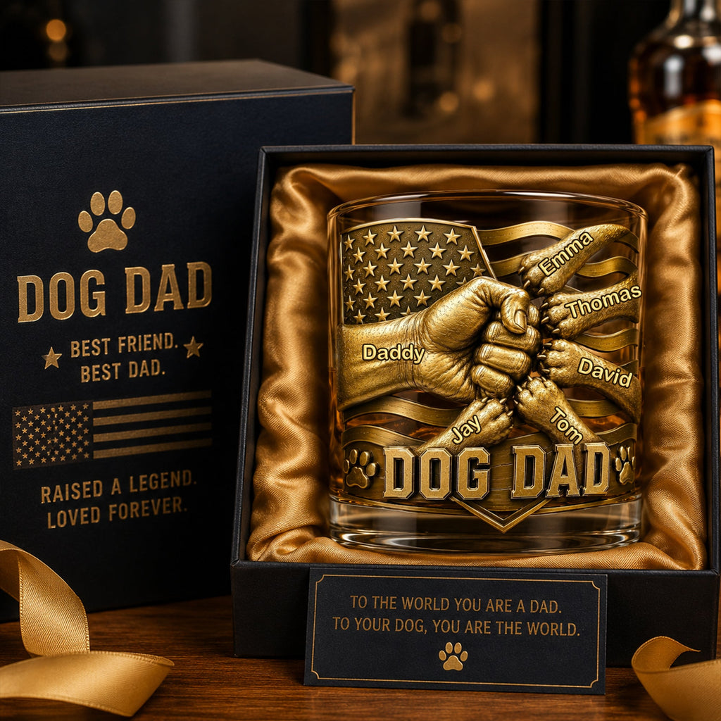 Dog Dad Drinking Glass - Personalized Gifts For Dads 03nalu190526