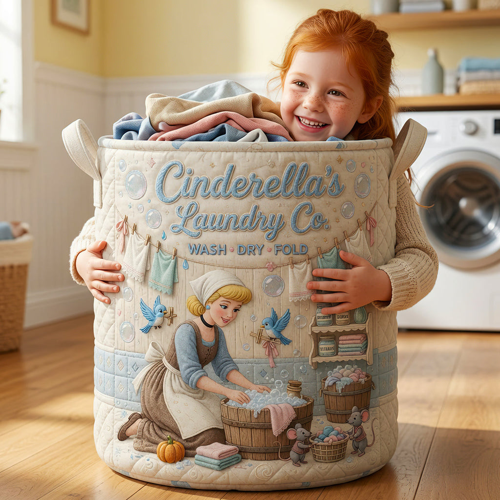 Everyday Royalty Quilted Laundry Basket - Personalized Gifts 03NADT100726