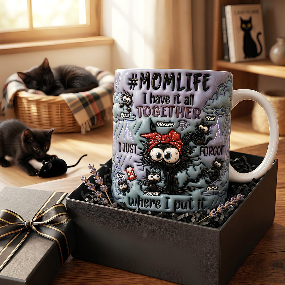 Silly Black Cat Mom Coffee Mug - Personalized Mother's Day Gifts 03qhdt130426