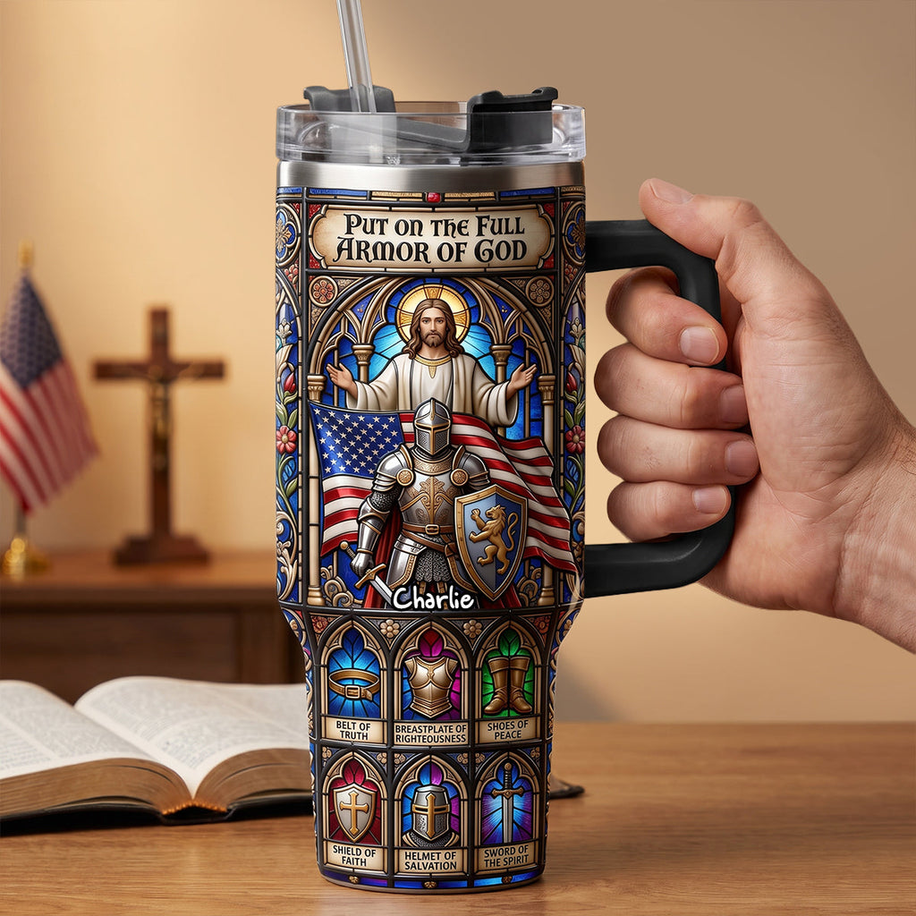 Full Armor Of God 40oz Tumbler With Handle - Personalized Gifts For Christians 04padh290626