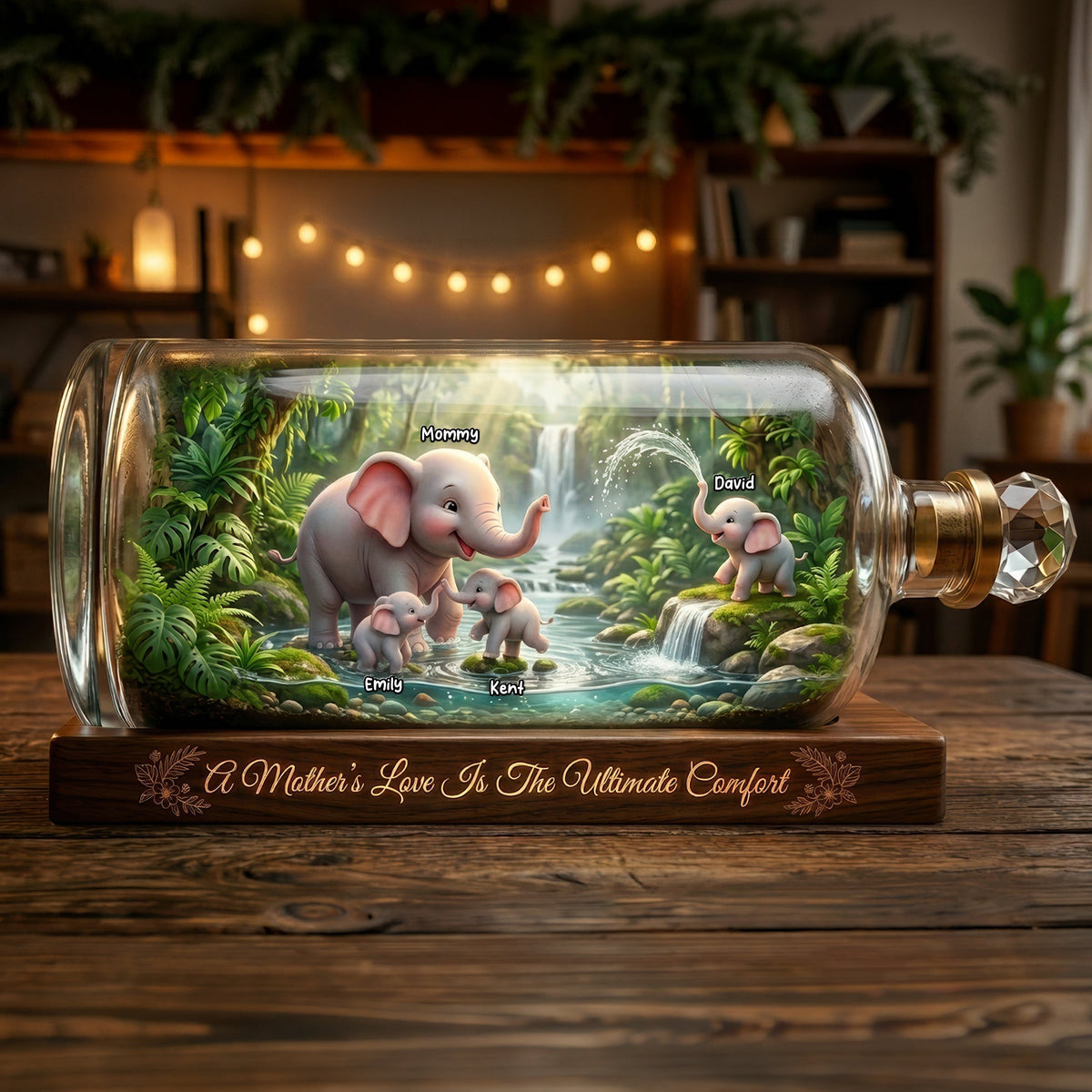 Elephant Family Love Acrylic Plaque - Personalized Mother's Day Gifts 03toqn180426