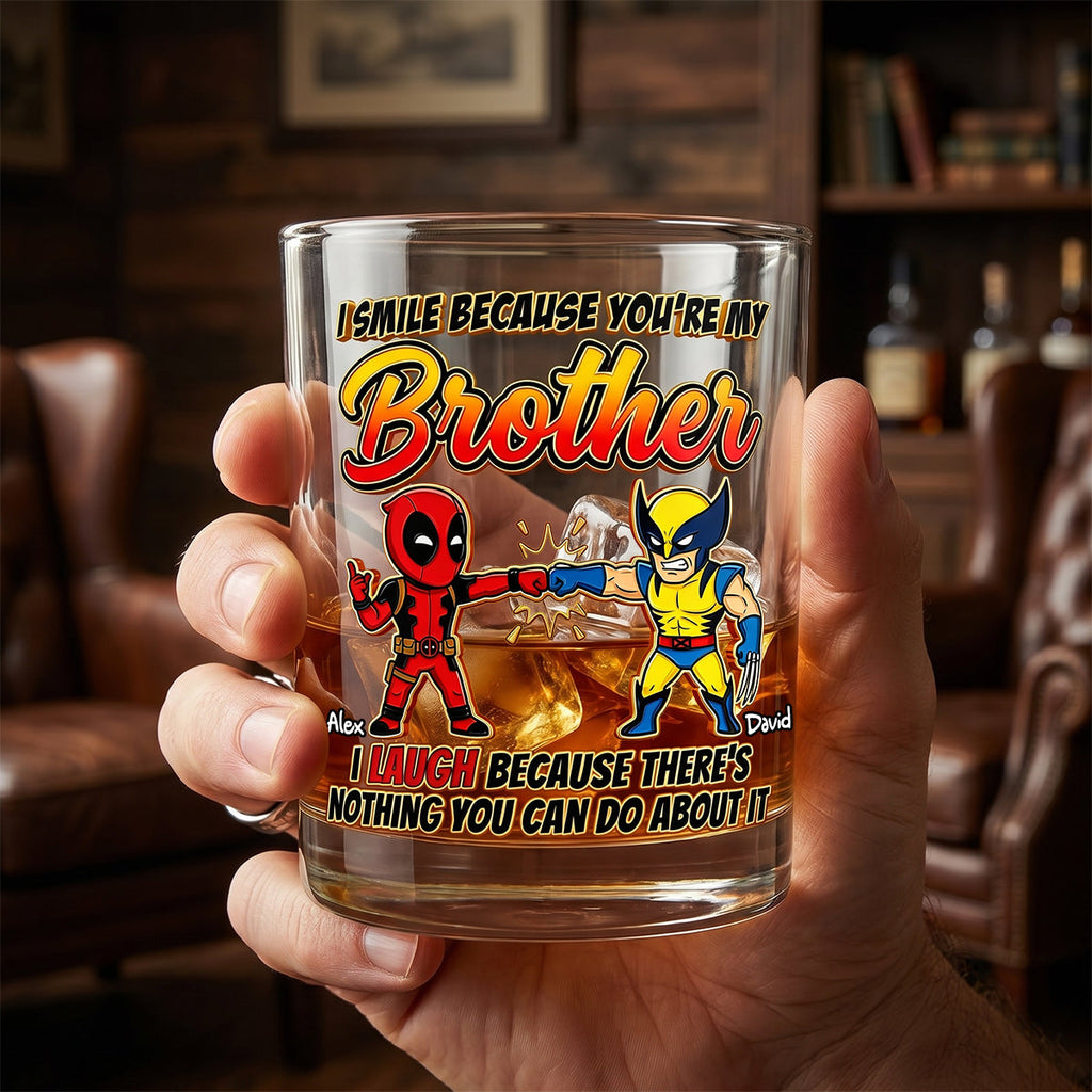 Brotherhood 11oz Round Glass - Personalized Gifts For Brothers Glass 01NADH110626