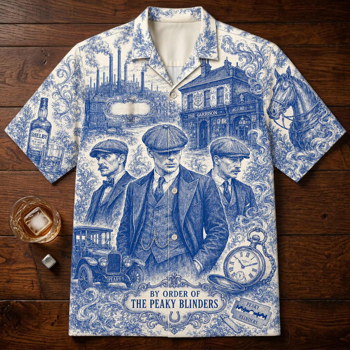 Toile de Jouy Hawaiian Shirt - Personalized Gifts 03hatn040726
