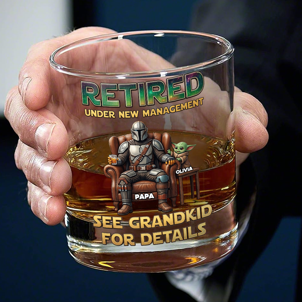 Grandpa Retirement Round Glass - Personalized Gifts 01HUTA100626