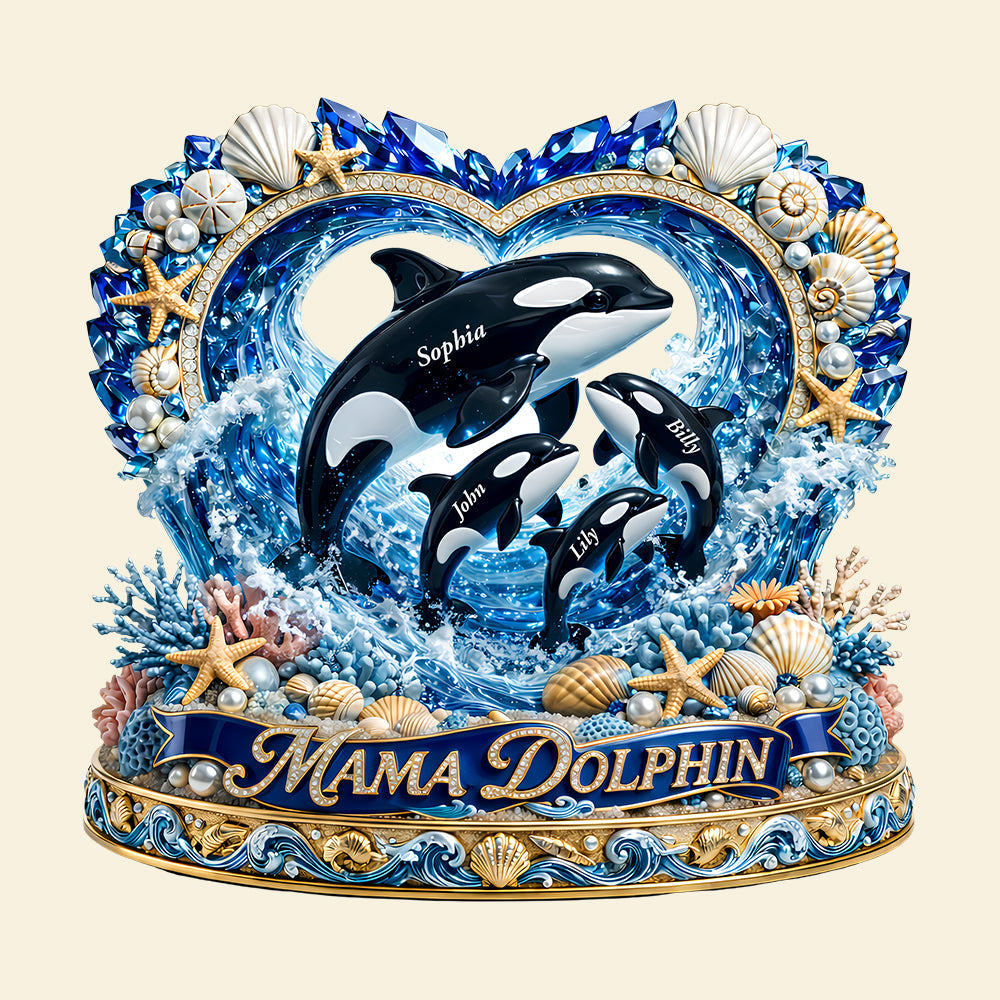 Mama Dolphin Acrylic Plaque - Personalized Gifts For Mother's Day 03tydt250326