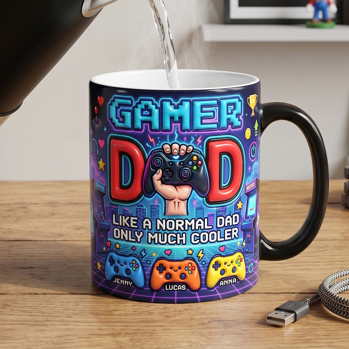 Gamer Dad Retro Magic Mug - Personalized Gifts For Dads 03natn120526