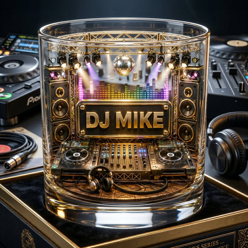 Party Beats Round Glass Personalized Gifts For Music Lovers 02NALU090626