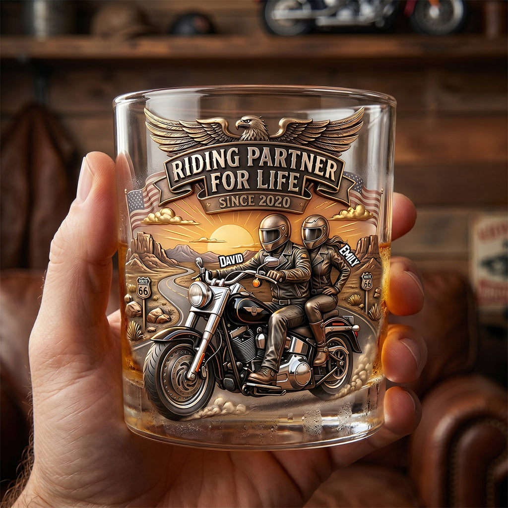 Riding Partner For Life Drinking Glass - Personalized Gifts For Couples 01tydh180626