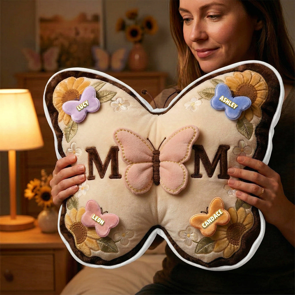 Butterfly Mom Custom Pillow  - Personalized Gifts For Mother 02nadh060426