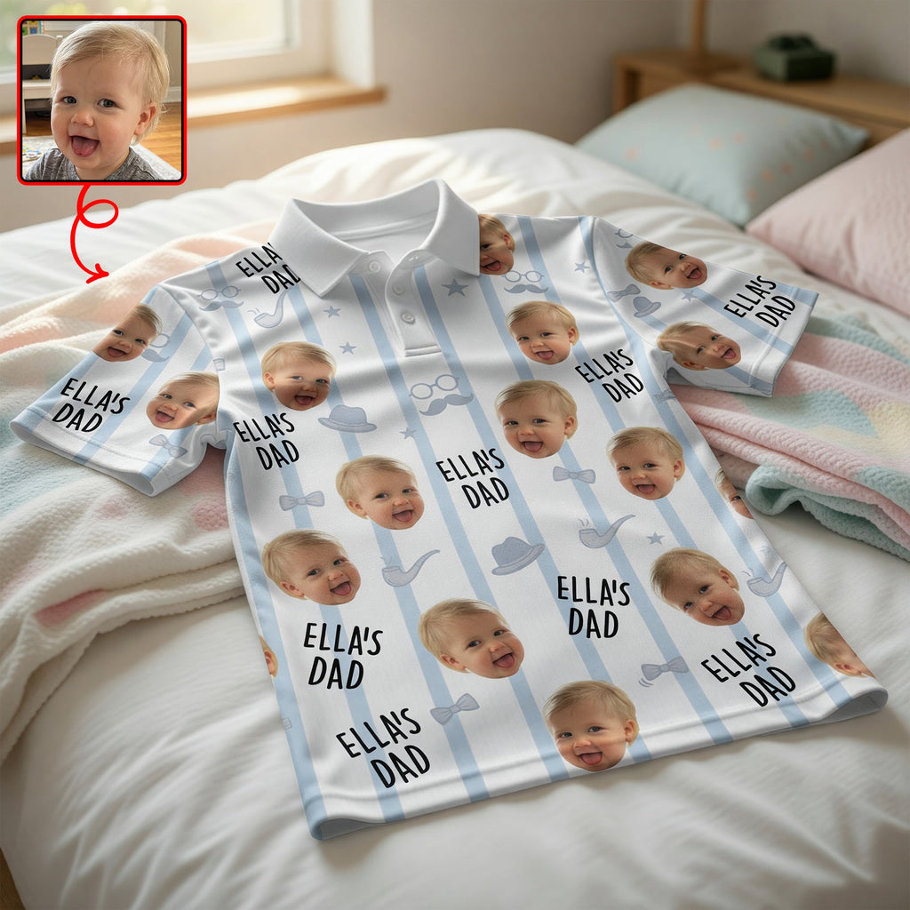 Custom Photo Adorable Baby Dad Polo Shirt, Personalized Gifts For Dad & Grandpa 04qhqn080526