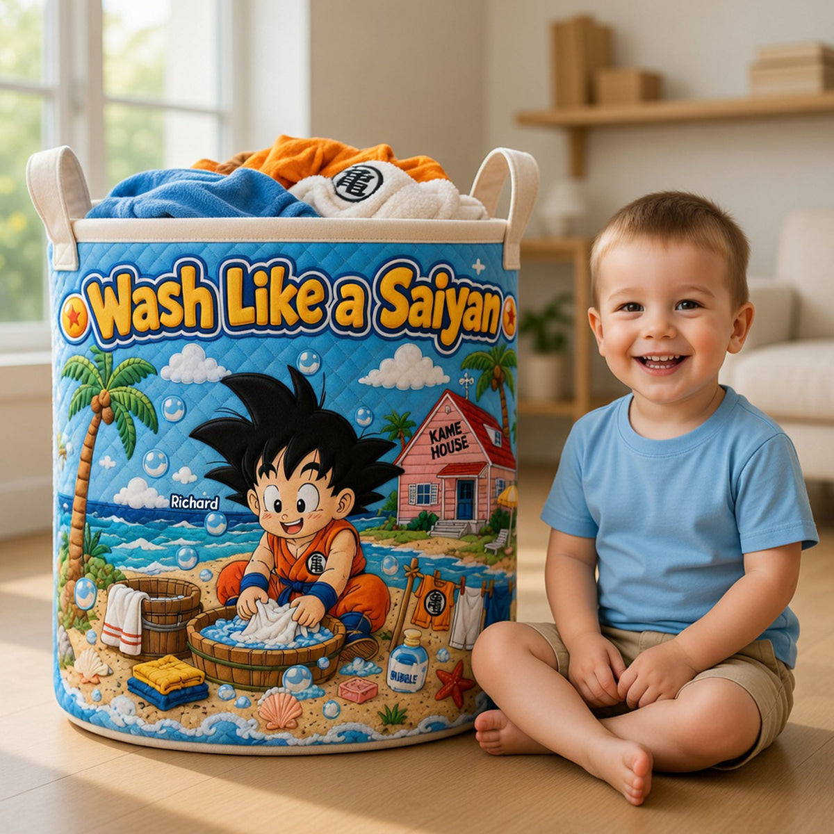 Wash Like A Legend Quilted Laundry Basket - Personalized Gifts 04toqn290626