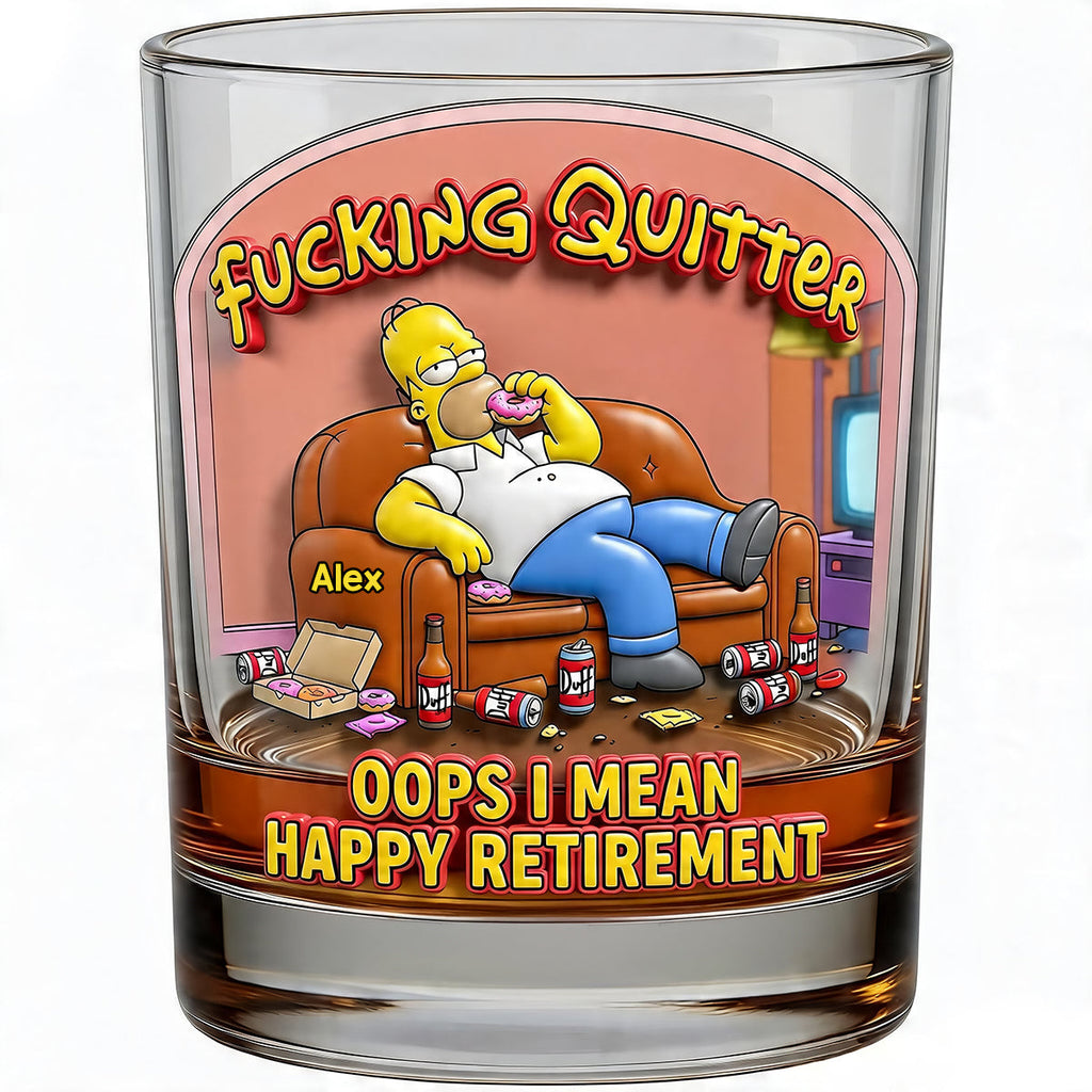 Retired Round Glass - Personalized Retirement Gifts 03todt180626