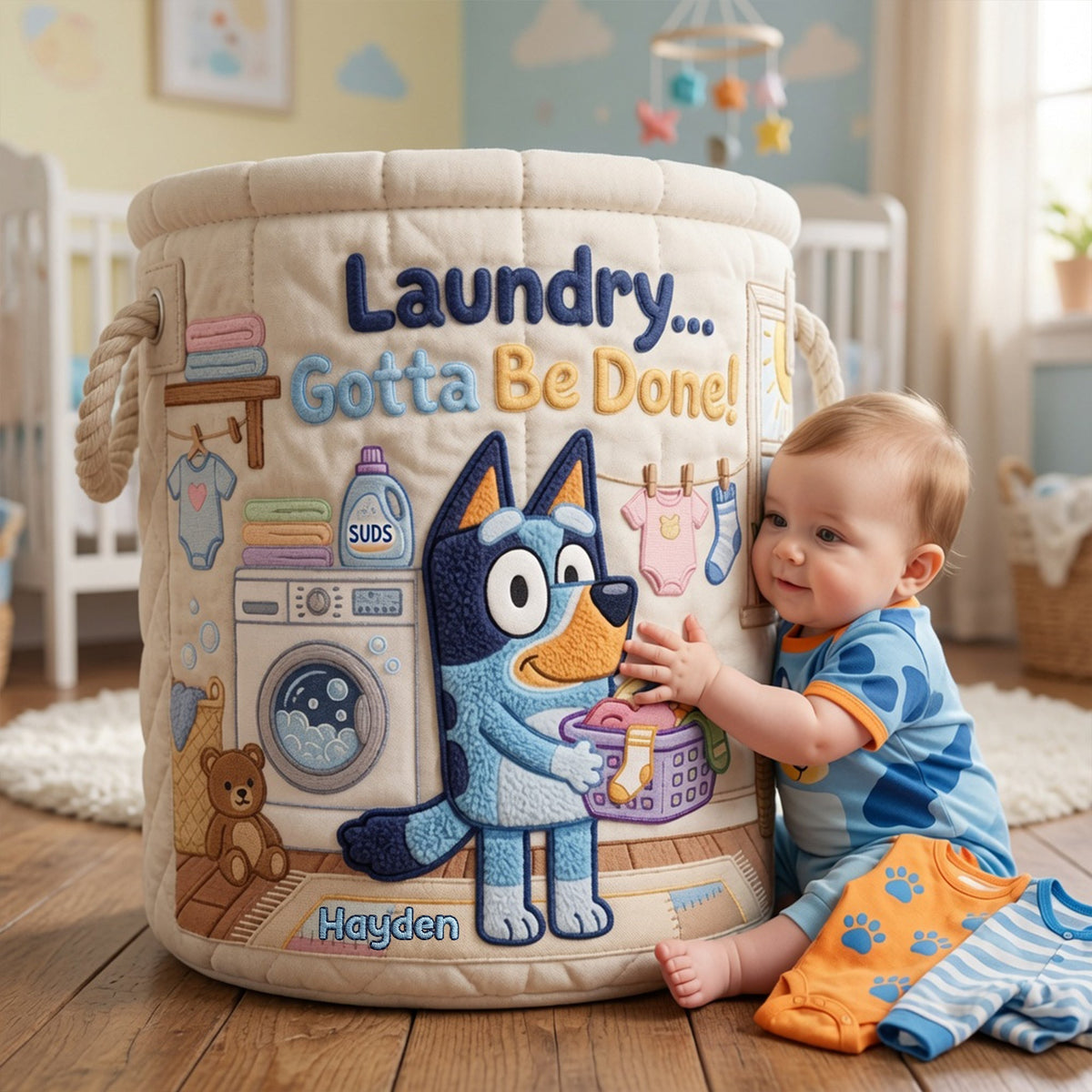 Laundry Gotta Be Done Quilted Laundry Basket - Personalized Gifts 03nalu090726