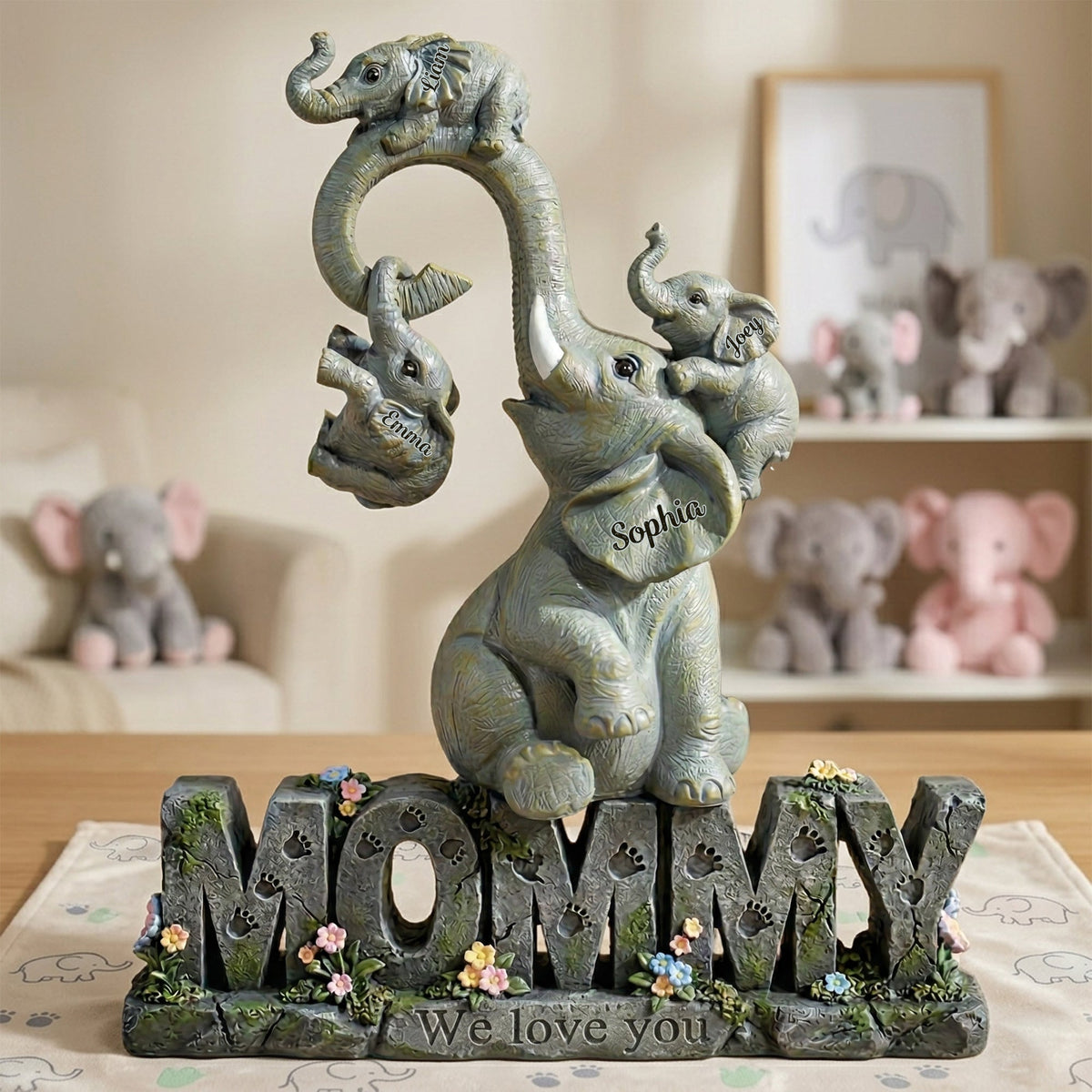 Strong Mama Elephant Acrylic Plaque - Personalized Gifts For Mom 01TGLU020426