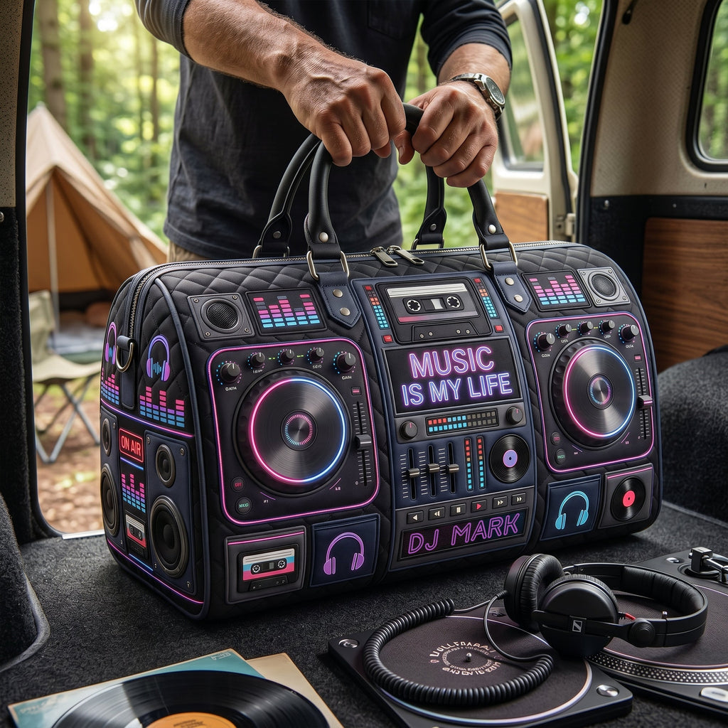 DJ Mixer Quilted Duffle Bag Personalized Gifts For Music Lovers 03palu060726