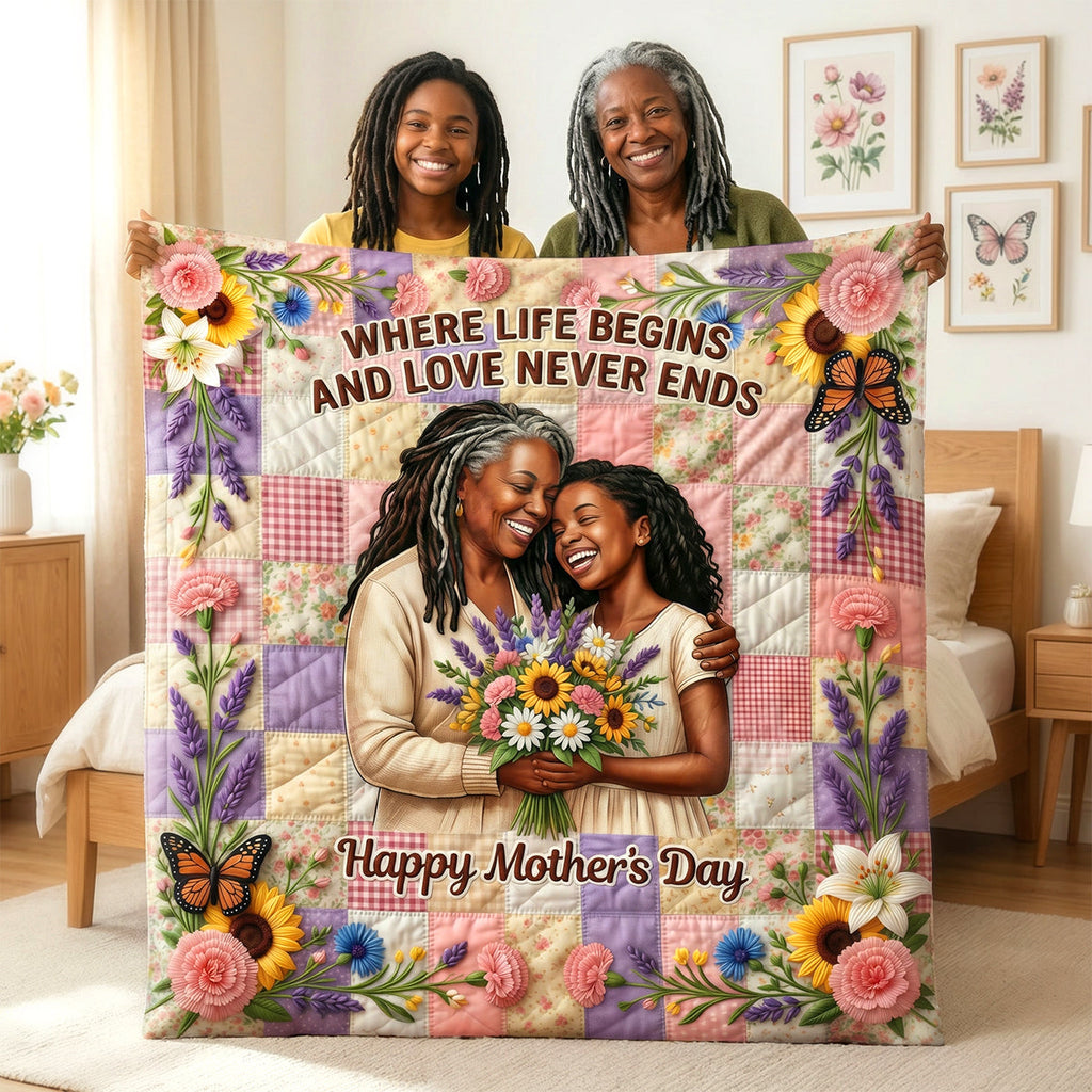 Love Mom Blanket - Custom Photo Gifts For Moms 02tydh090426