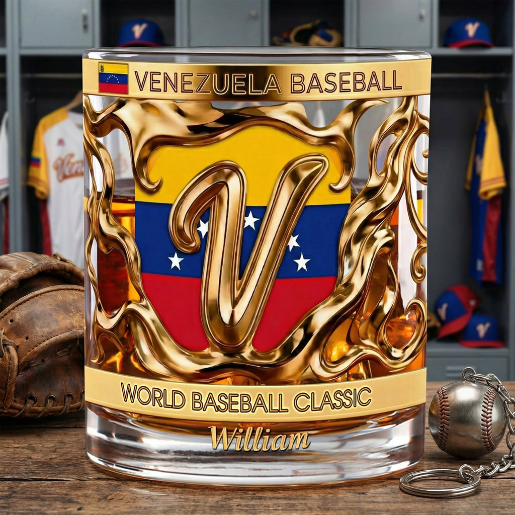 Venezuela Baseball 11oz Round Glass Personalized Gifts 04tgqn280326