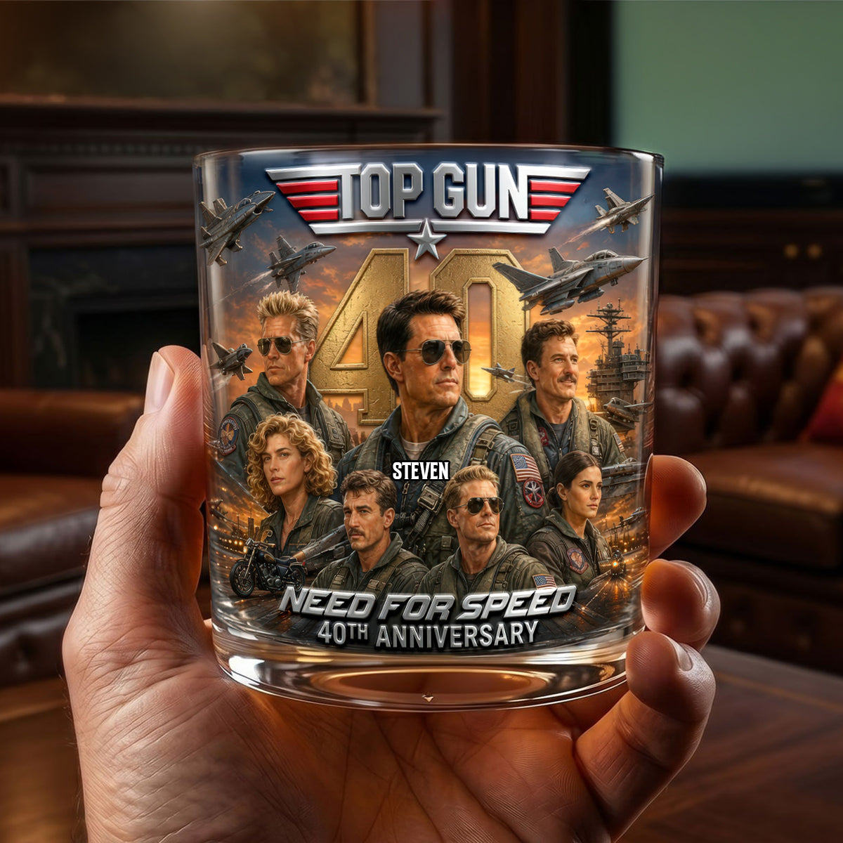40 Years of Sky Legends Round Glass - Personalized Gifts 04tydh080626