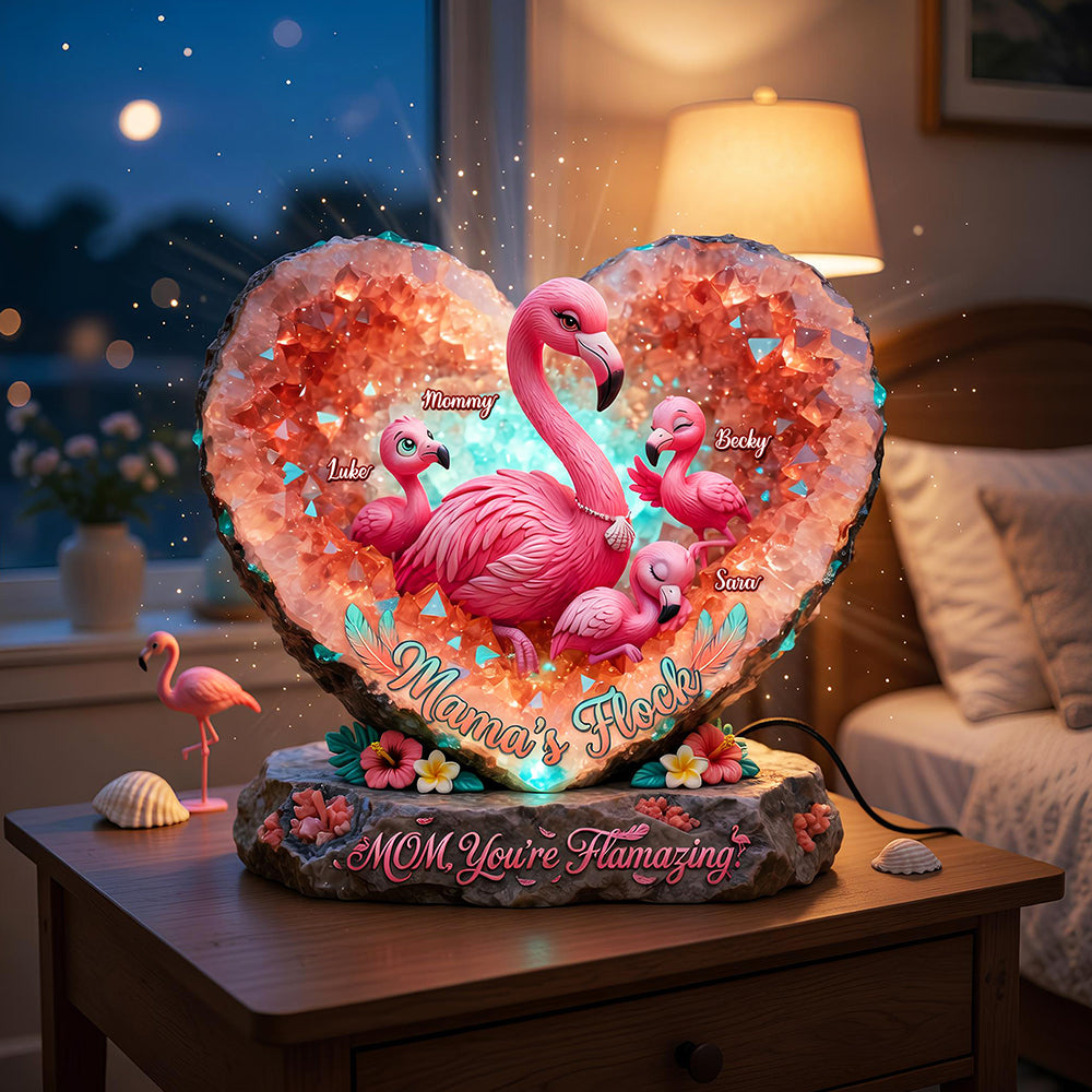 Flamingo Mama Light Box - Personalized Gifts For Mothers 02hudt130426
