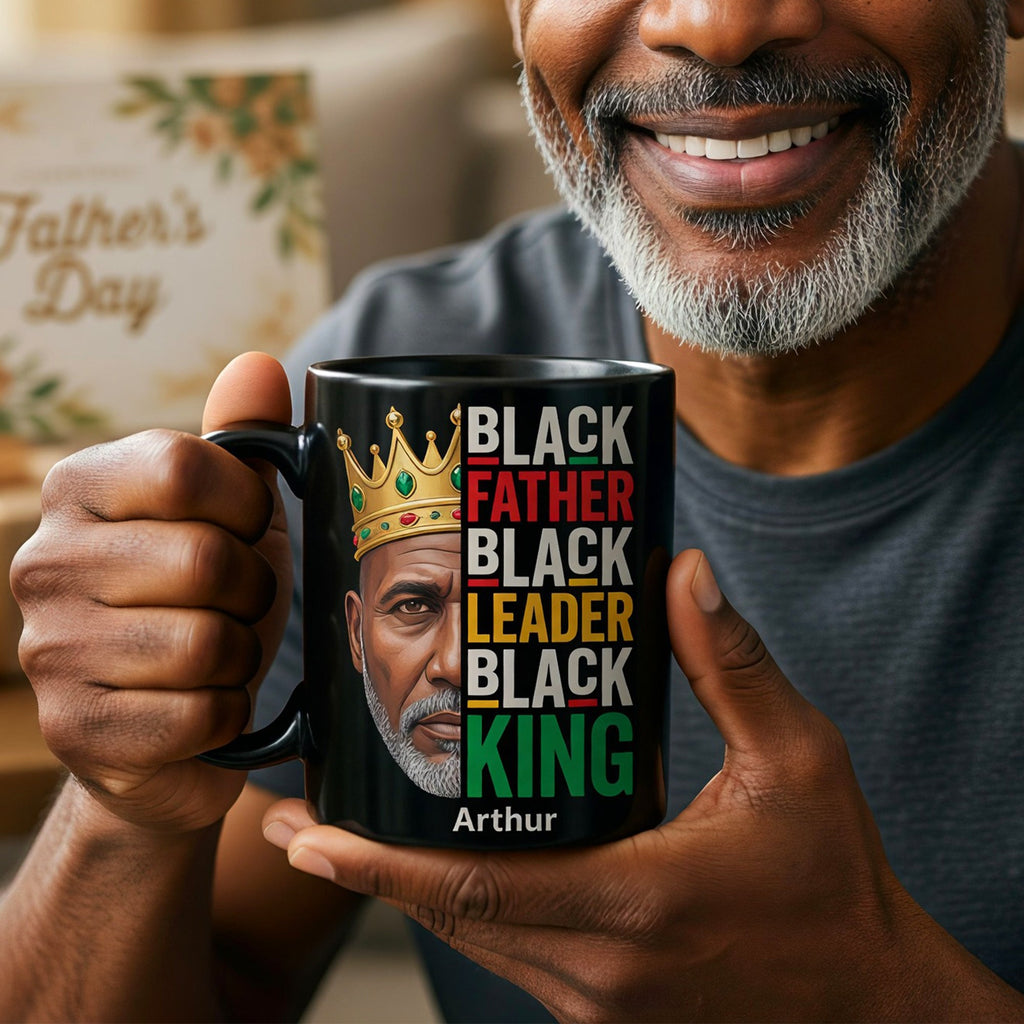 Black Father Black King Coffee Mug - Personalized Gifts For Dads 03HUQN050526