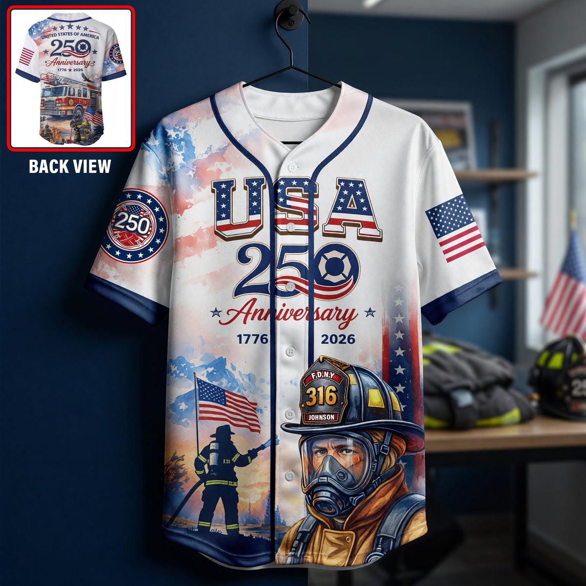Heroic American Firefighter Jersey - Personalized Gifts For Firefighter 04qhqn180626