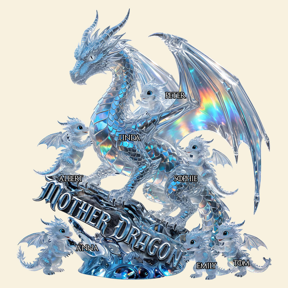 Magnificent Ice Dragon Mom Acrylic Plaque - Personalized Gifts For Mom 02QHDT200426