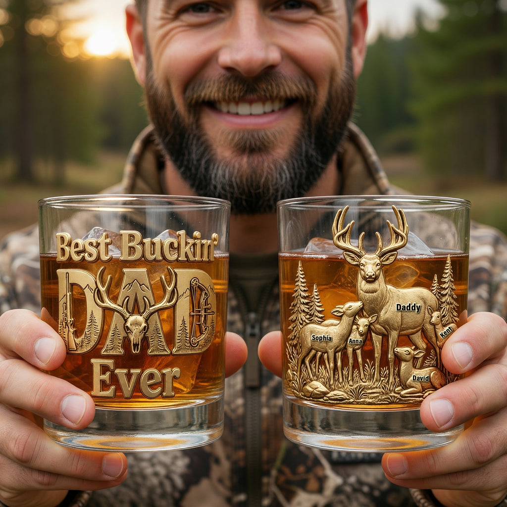 The Best Hunting Dad Drinking Glass - Personalized Gifts For Dads 03naqn220526