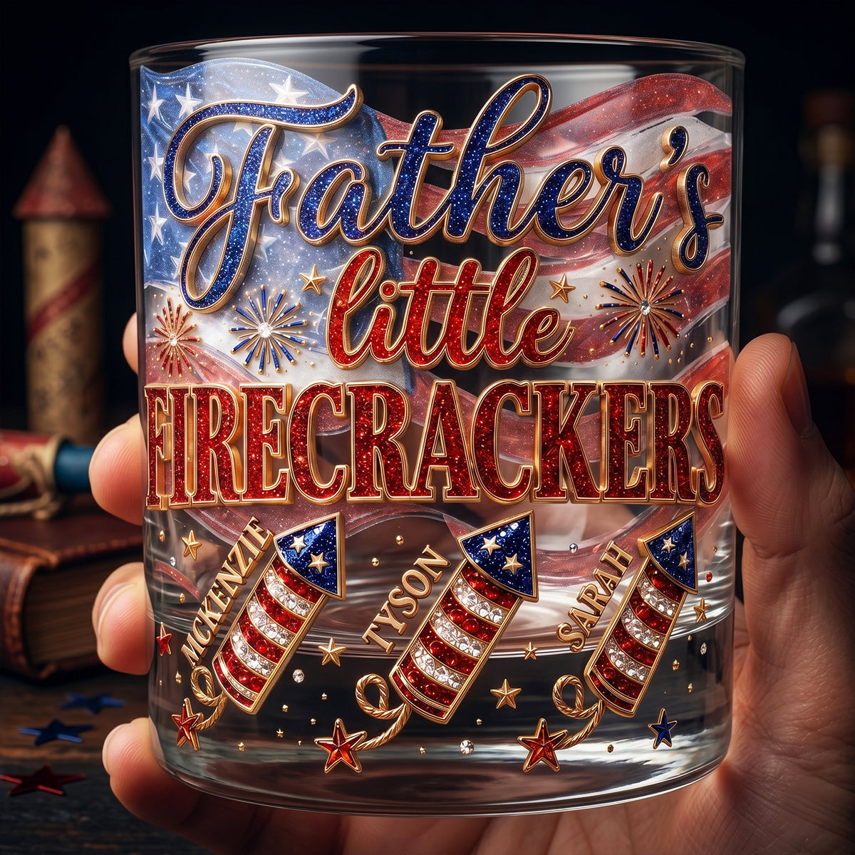 Firecrackers Drinking Glass - Personalized Gifts For Dads 02padt270526